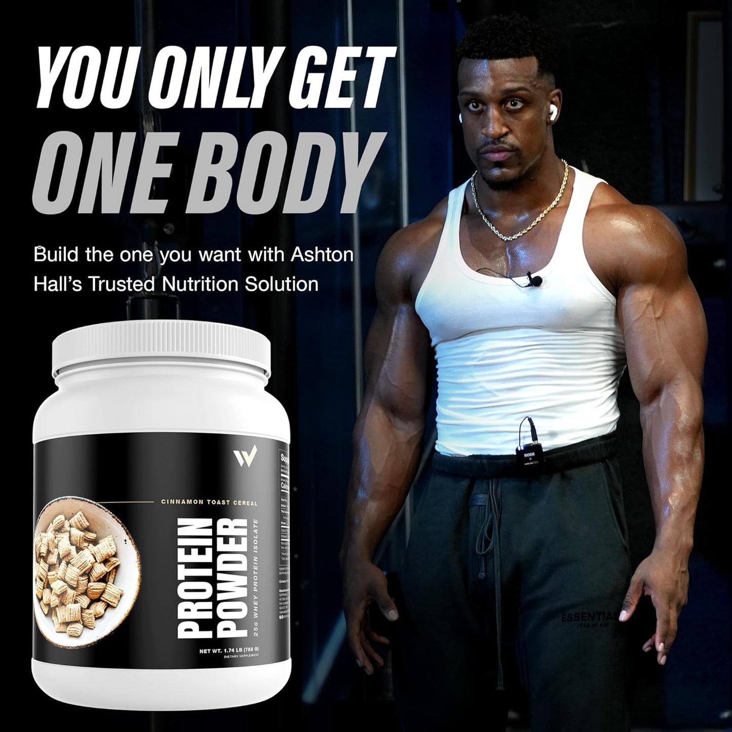 Whey Protein Isolate Powder by Ashton Hall - Premium Cinnamon Toast Cereal Flavor