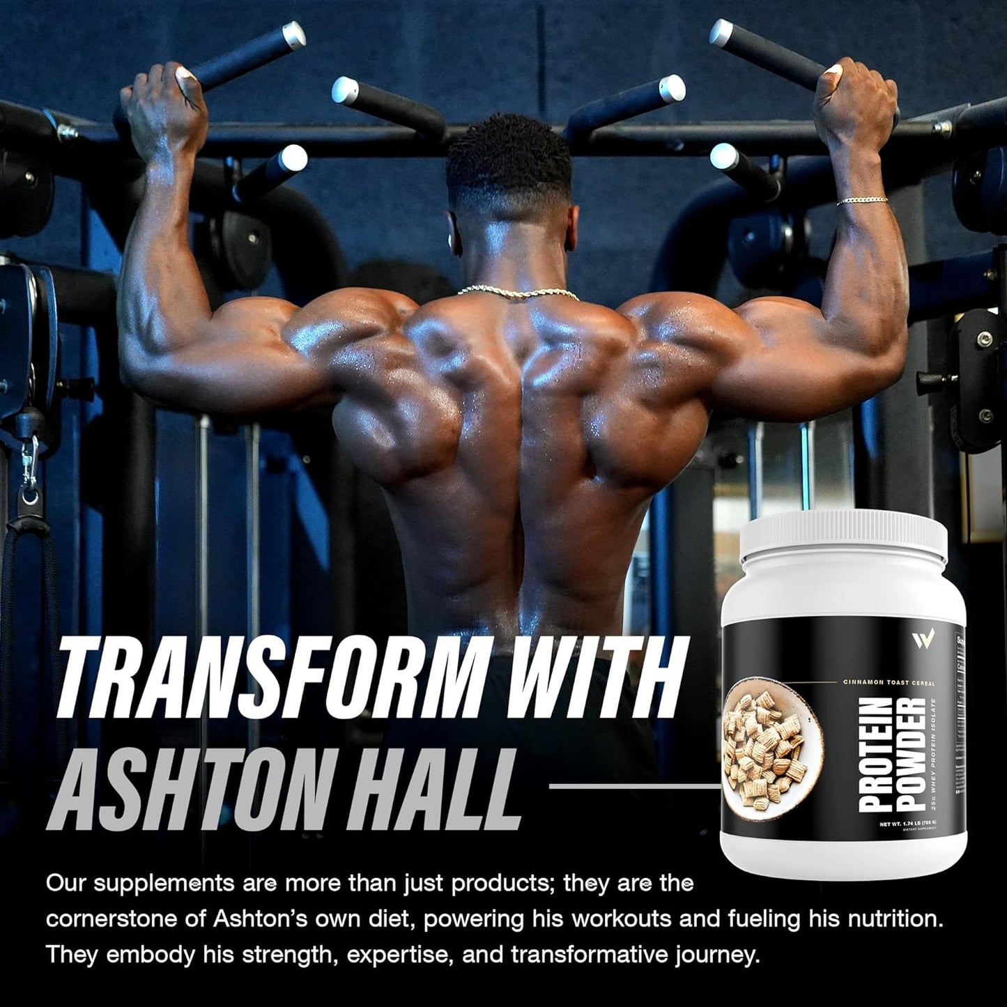 Whey Protein Isolate Powder by Ashton Hall - Premium Cinnamon Toast Cereal Flavor